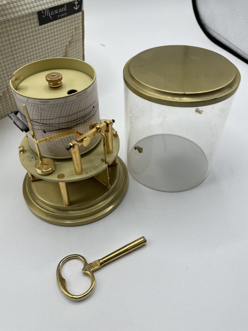 Baromètre vintage Maxant Paris LM mini enregistreur série synoptique – Image 6