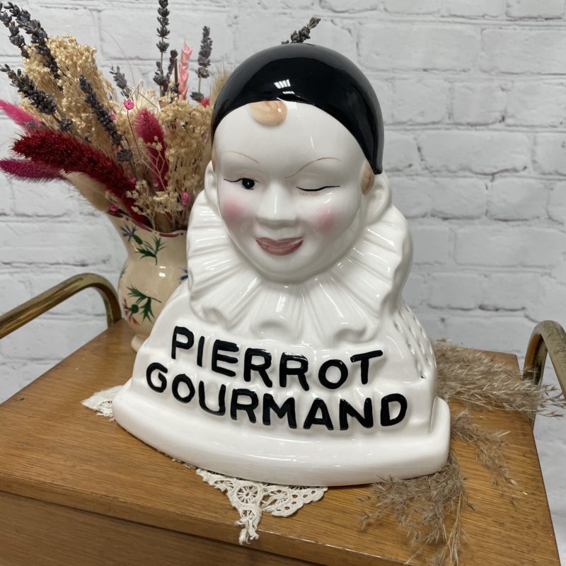 buste pierrot gourmand ceramique presentoir sucettes vintage