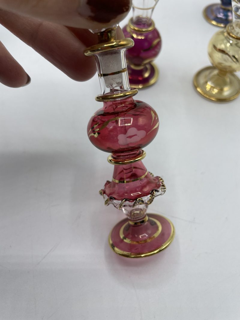 Lot de 5 petits flacons à parfum égyptiens vintage – Image 8