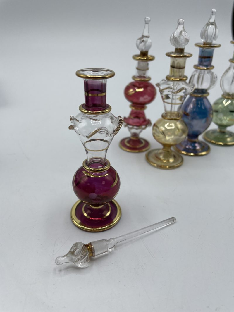 Lot de 5 petits flacons à parfum égyptiens vintage – Image 6