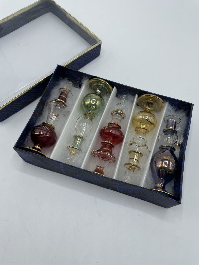 Lot de 5 petits flacons à parfum égyptiens vintage – Image 7