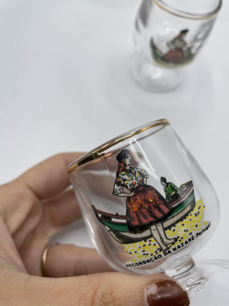 Lot de 6 verres ballons pour liqueur vintage Crisal Portugal – Image 5