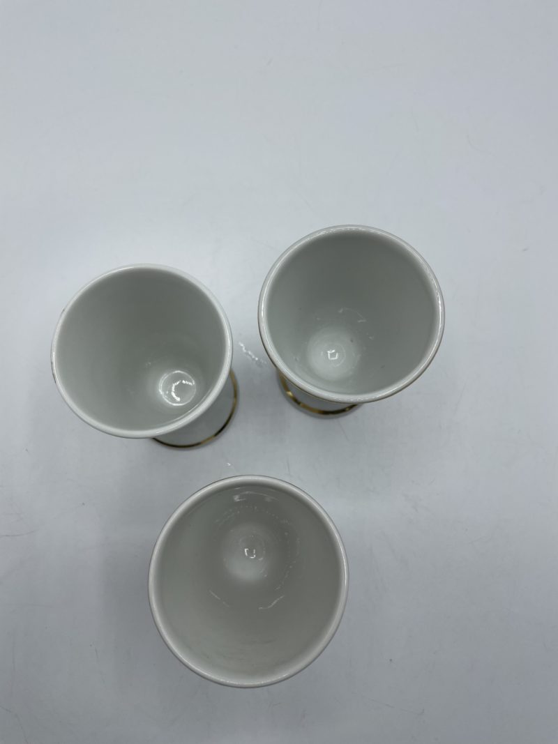 Lot de 3 mazagrans vintage romantiques porcelaine Toupet – Image 7