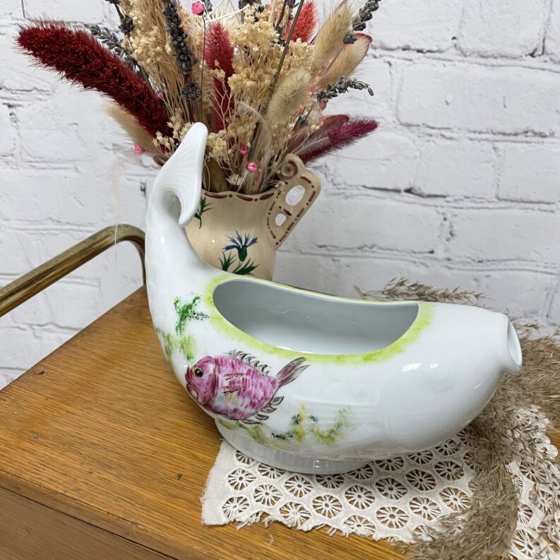 saucier vintage poisson porcelaine vaisselle