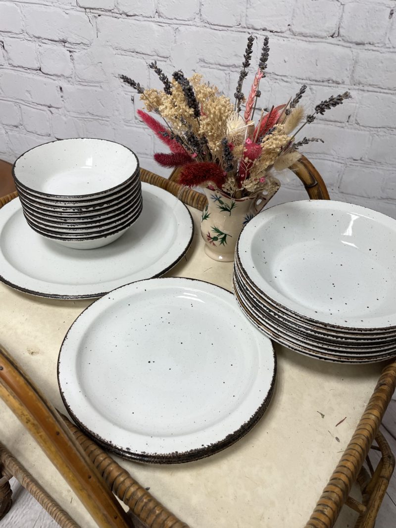 service assiette vaisselle vintage terre de fer gres anglais midwinter stonehedge