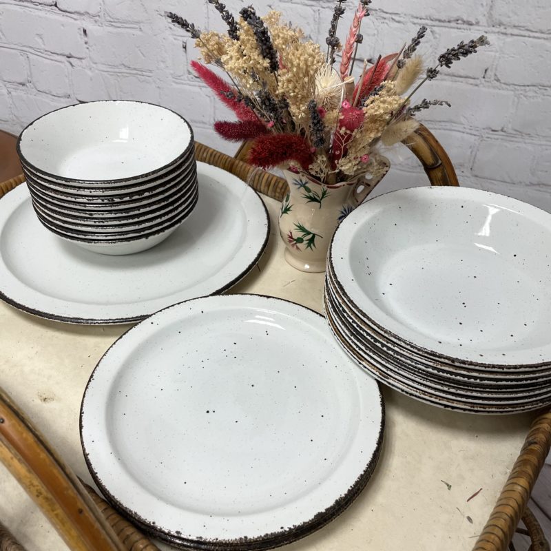 service assiette vaisselle vintage terre de fer gres anglais midwinter stonehedge