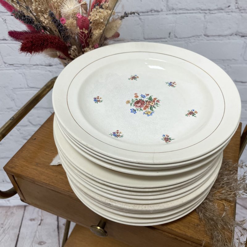 service assiette vaisselle vintage porcelaine grigny