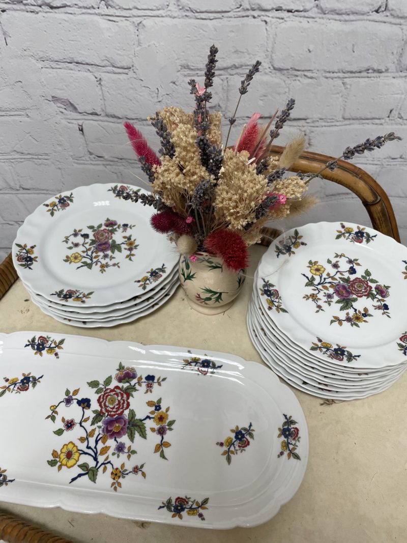 service vaisselle vintage porcelaine limoges pastaud fleur