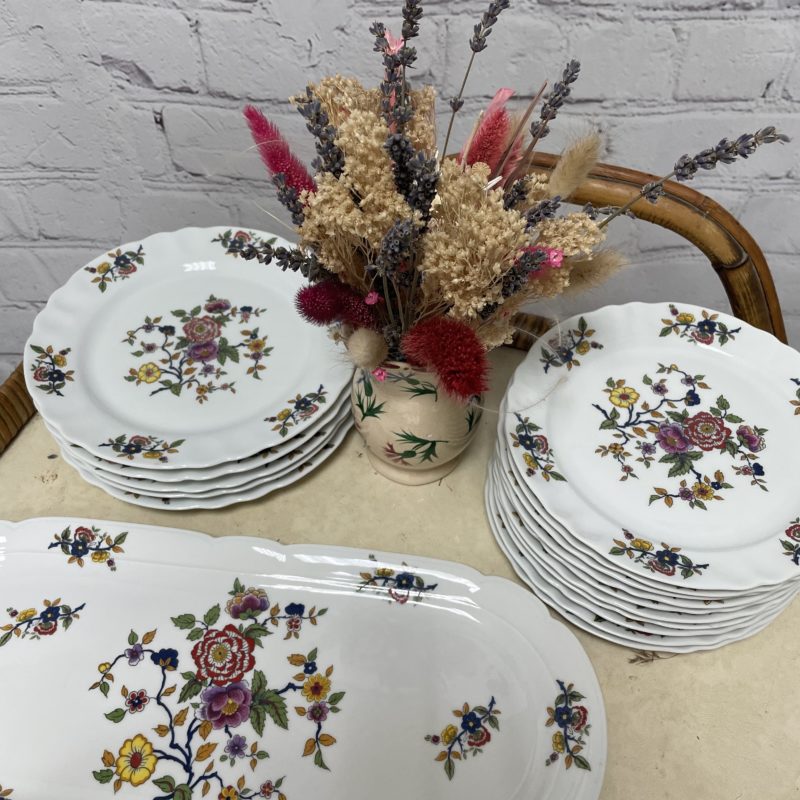 service vaisselle vintage porcelaine limoges pastaud fleur