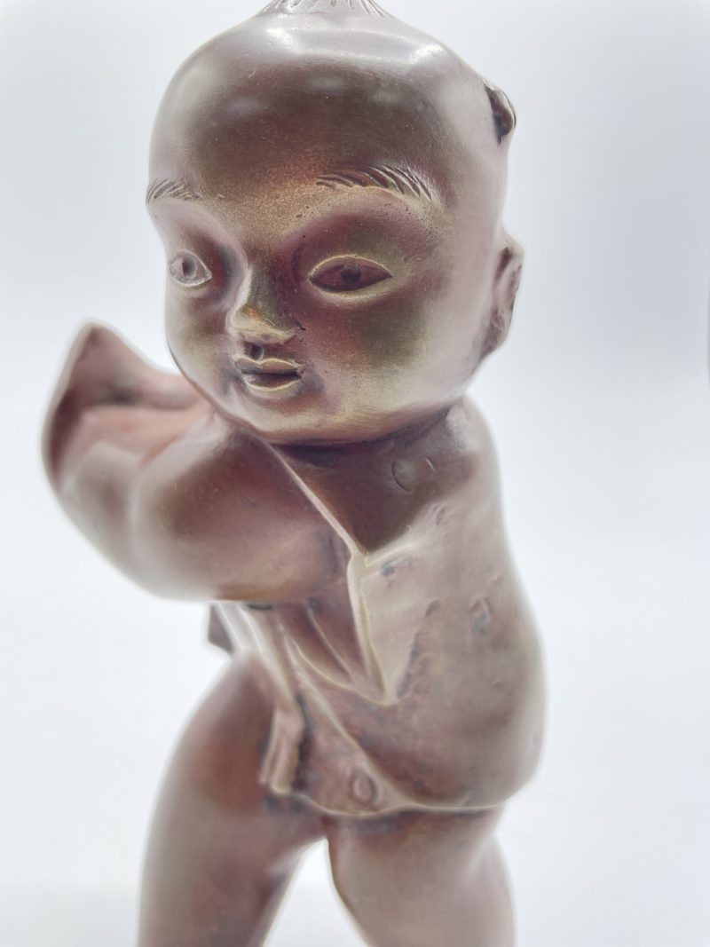 Statuette en bronze enfant chinois – Image 3
