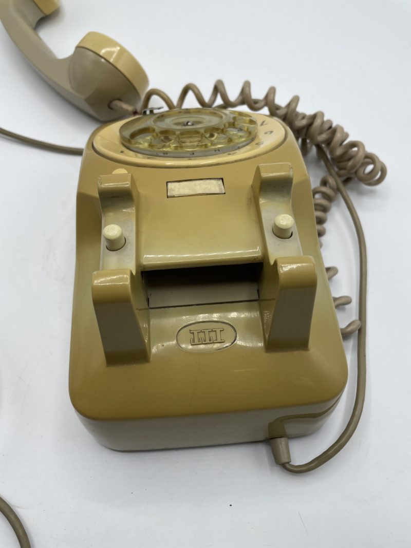 Ancien téléphone à cadran ITT CGT vintage beige – Image 7