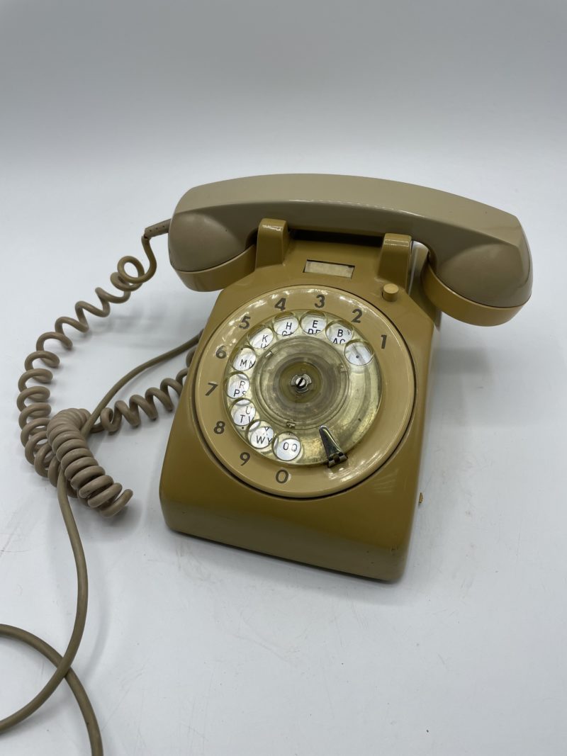 Ancien téléphone à cadran ITT CGT vintage beige – Image 8