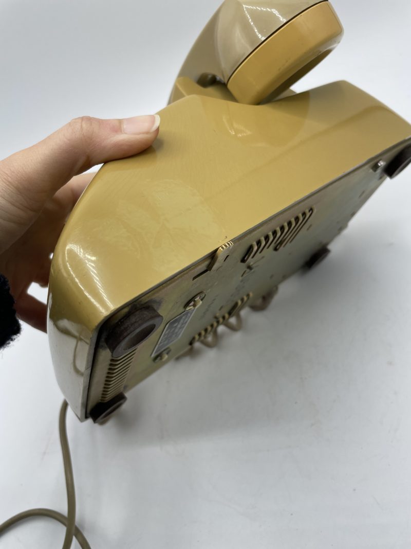 Ancien téléphone à cadran ITT CGT vintage beige – Image 6