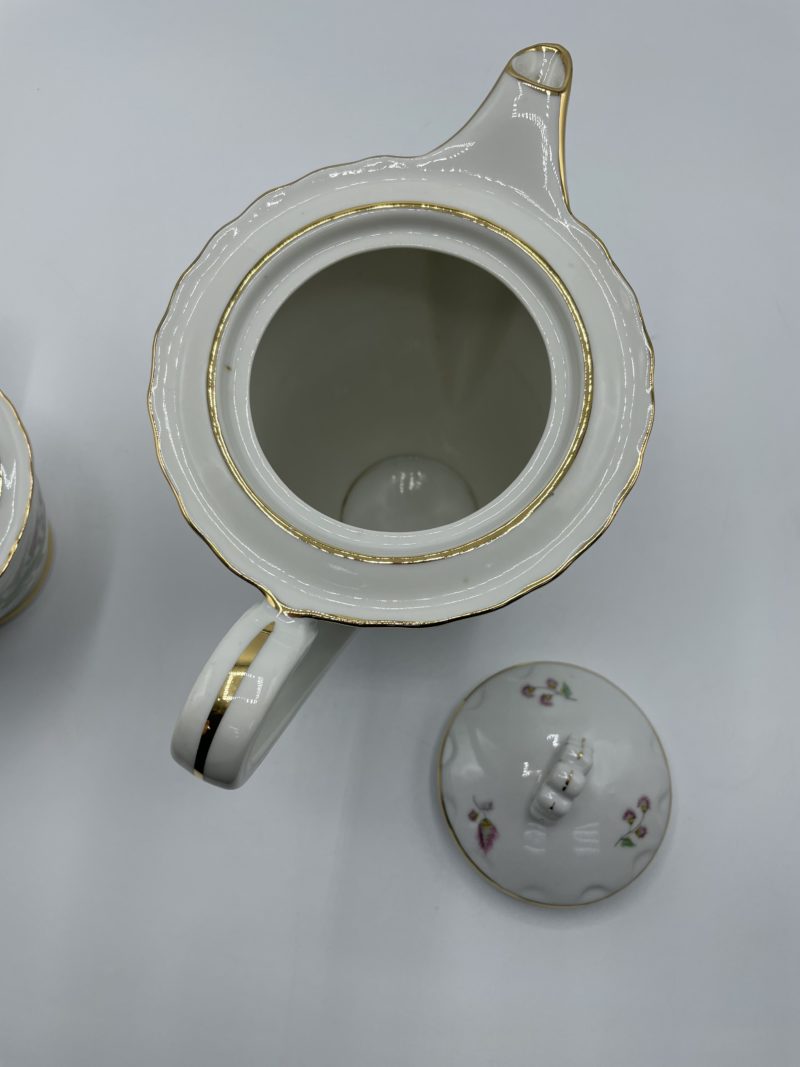 Duo théière et sucrier M & S pâte de Limoges fabriqués en Berry – Image 2