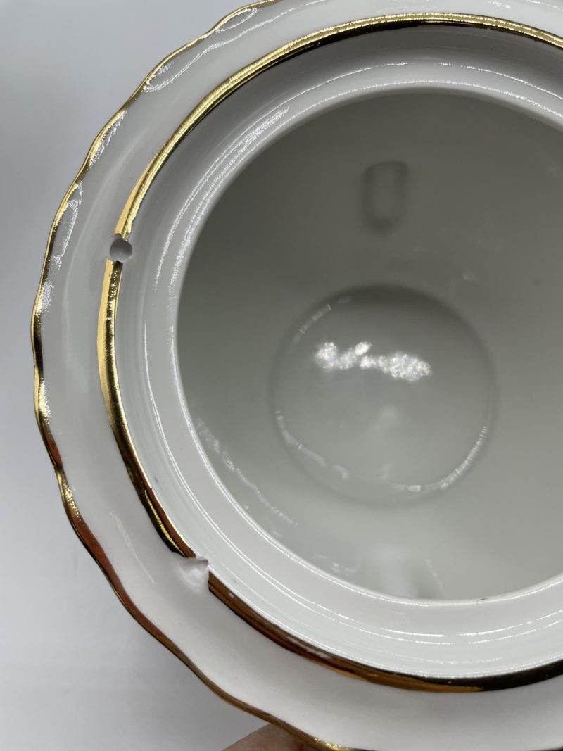 Duo théière et sucrier M & S pâte de Limoges fabriqués en Berry – Image 10