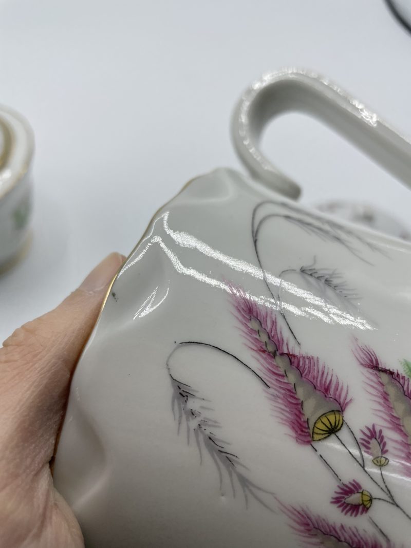 Duo théière et sucrier M & S pâte de Limoges fabriqués en Berry – Image 7