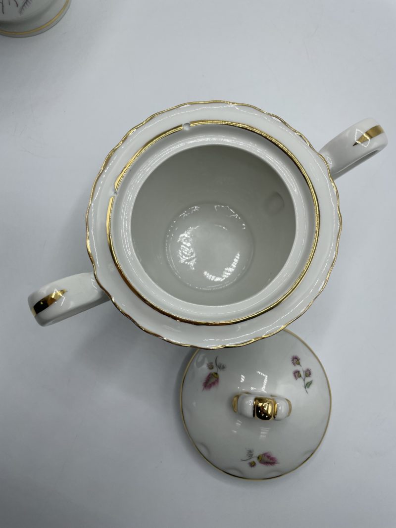 Duo théière et sucrier M & S pâte de Limoges fabriqués en Berry – Image 4