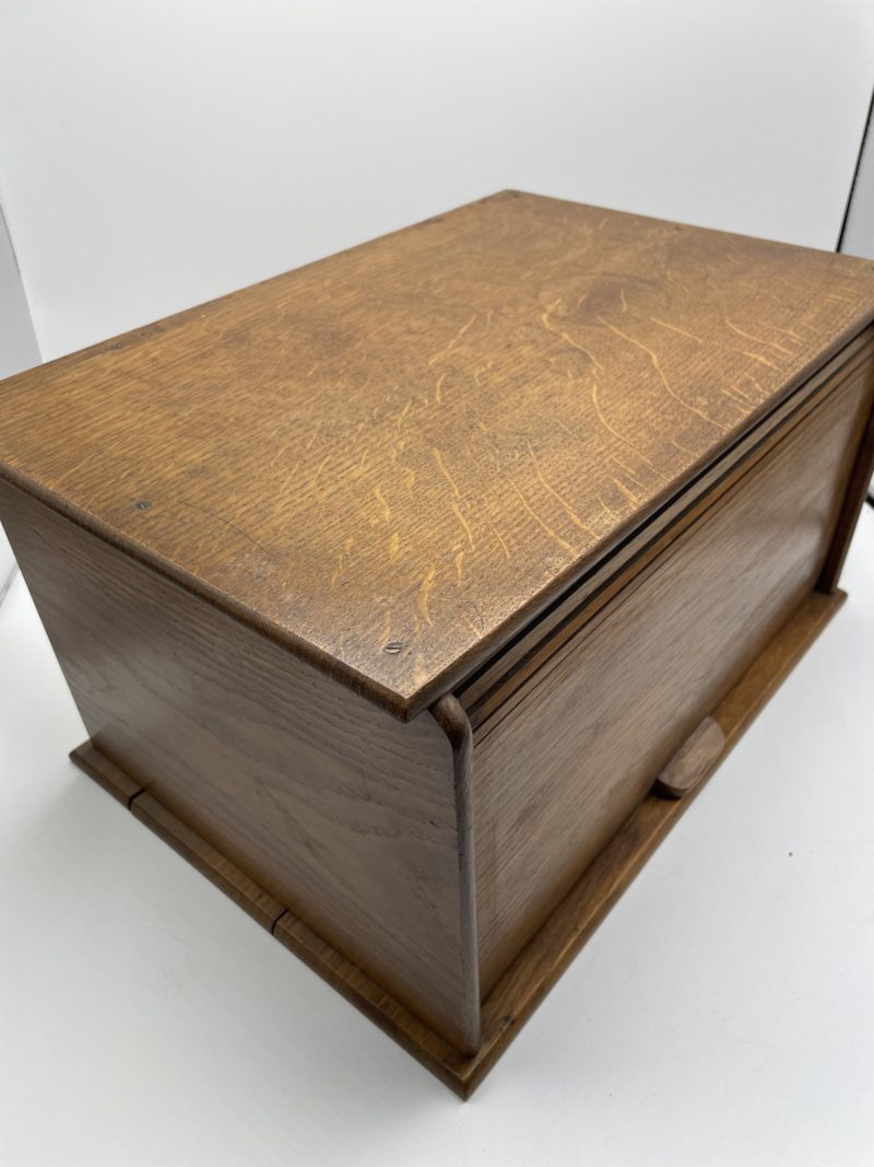 Ancien petit trieur classeur en bois à rideau – Image 3