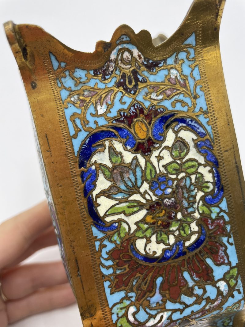 Petit vase vintage cloisonné en laiton – Image 11