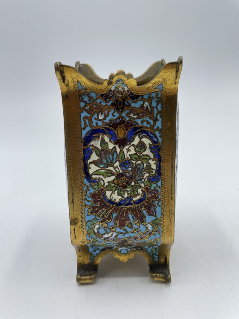 Petit vase vintage cloisonné en laiton – Image 2