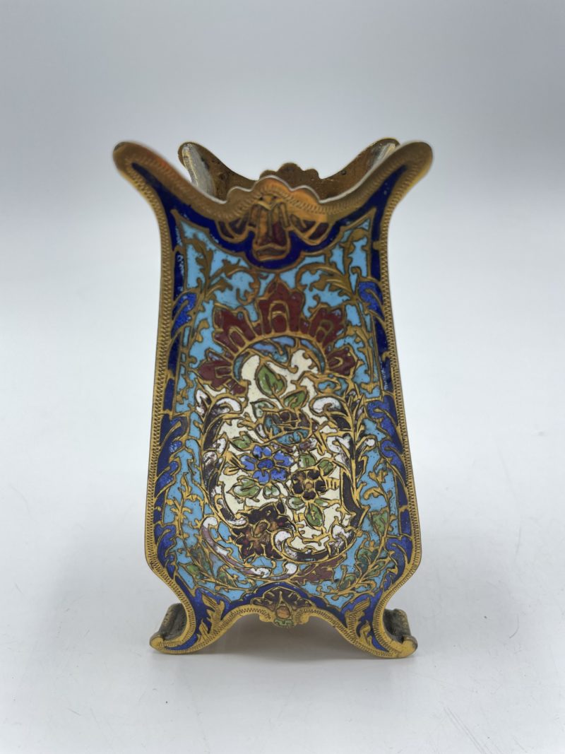 Petit vase vintage cloisonné en laiton – Image 4