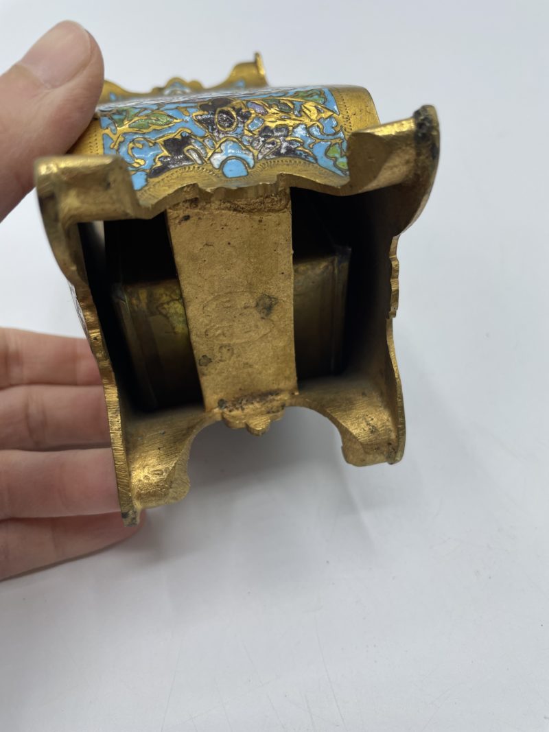 Petit vase vintage cloisonné en laiton – Image 5