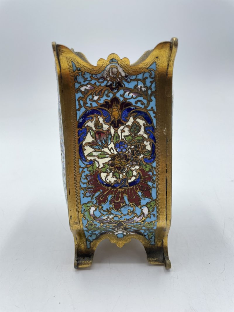 Petit vase vintage cloisonné en laiton – Image 6