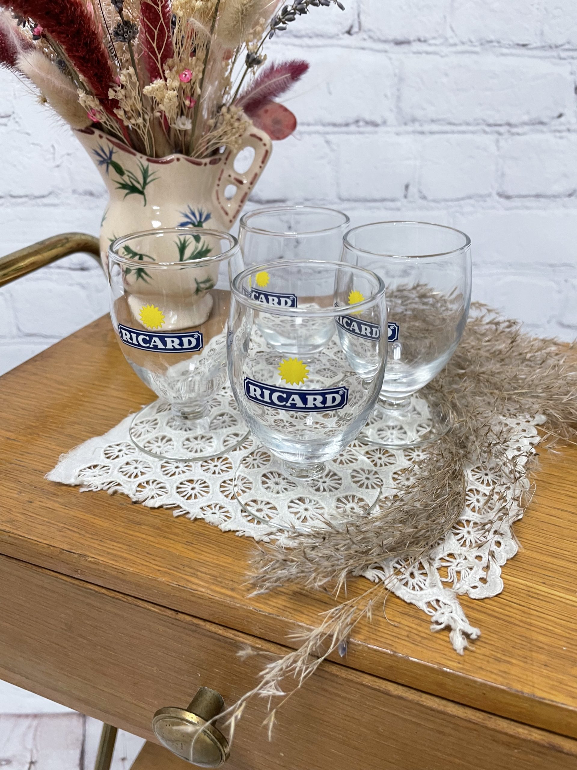 Lot de 4 petits verres ballons Ricard - Ressourcerie Histoires Sans Fin