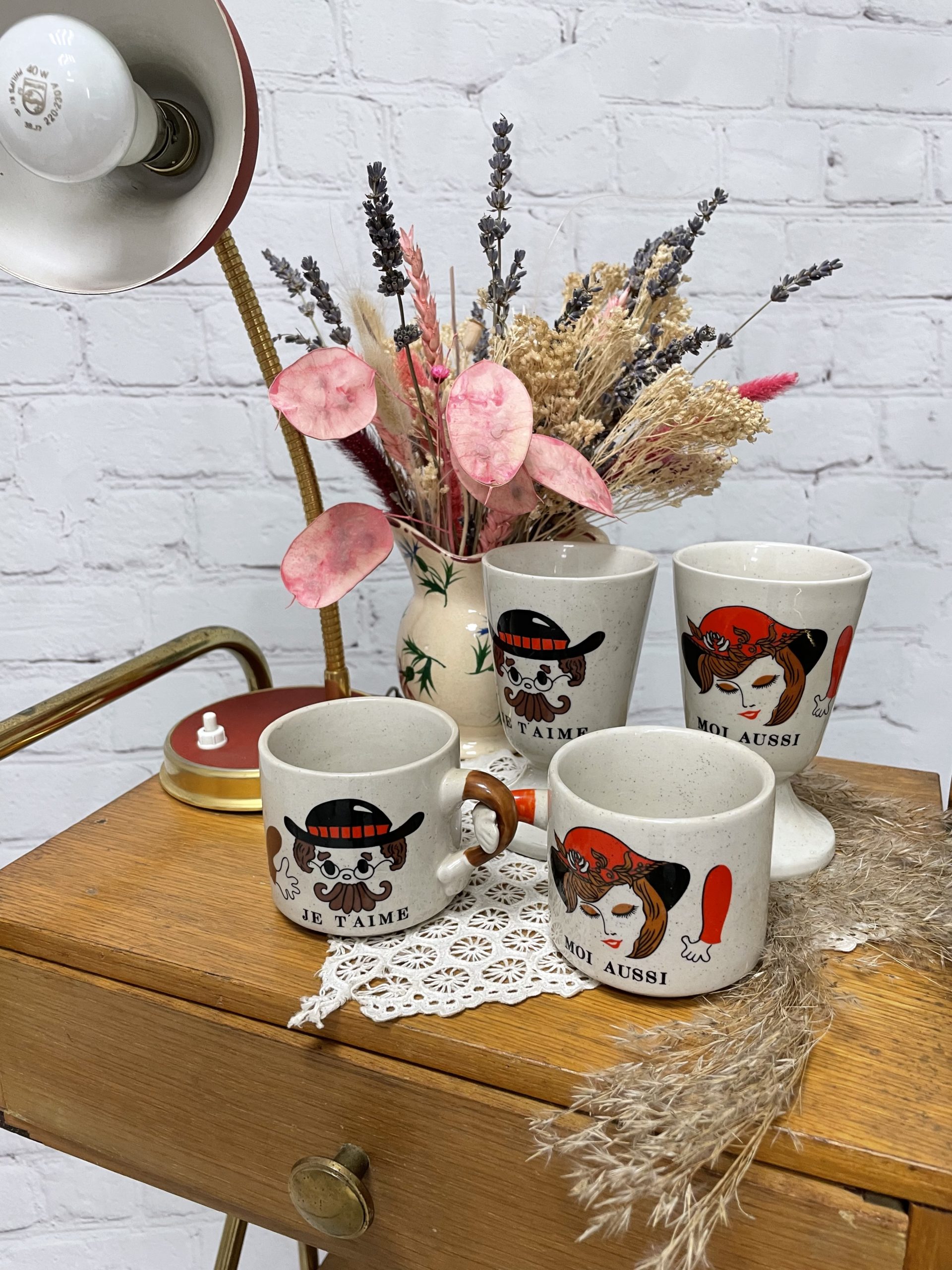 Lot tasses mazagrans gres corée couple je t'aime - Ressourcerie Histoires  Sans Fin