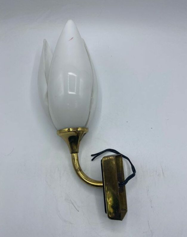 Lampe applique murale vintage tulipe design crocus en polycarbonate années 70