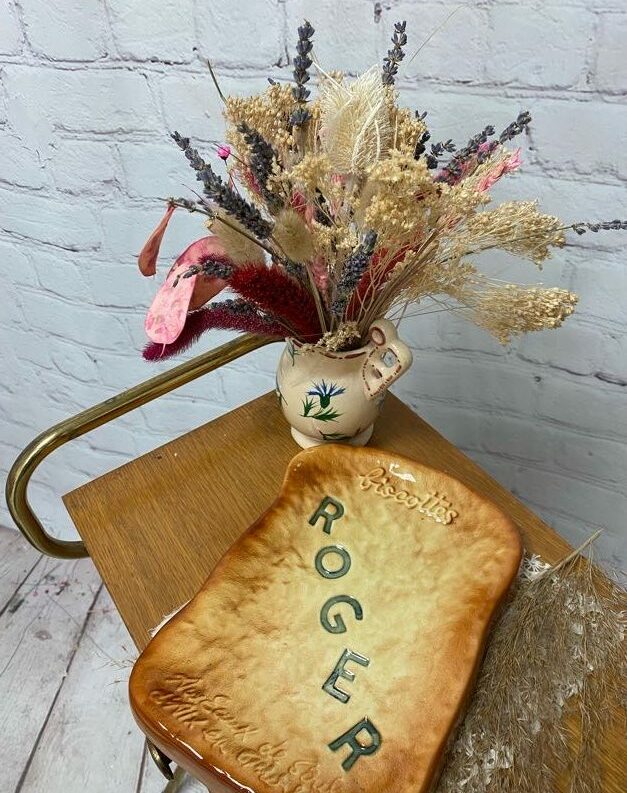 Ramasse monnaie vintage Biscottes Roger faïence d'art Proceram