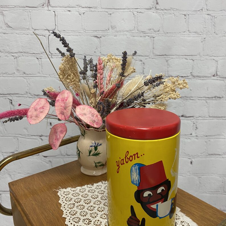 Boîte ronde en métal vintage Banania