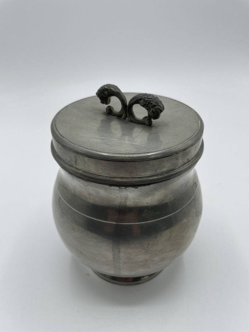 Poubelle de table pot vintage étain pur Irrmann – Image 4