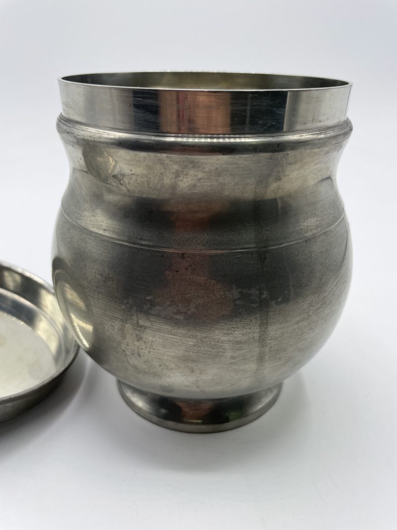 Poubelle de table pot vintage étain pur Irrmann – Image 7