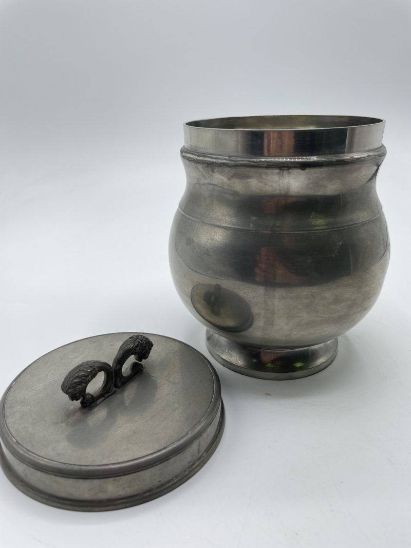 Poubelle de table pot vintage étain pur Irrmann – Image 6