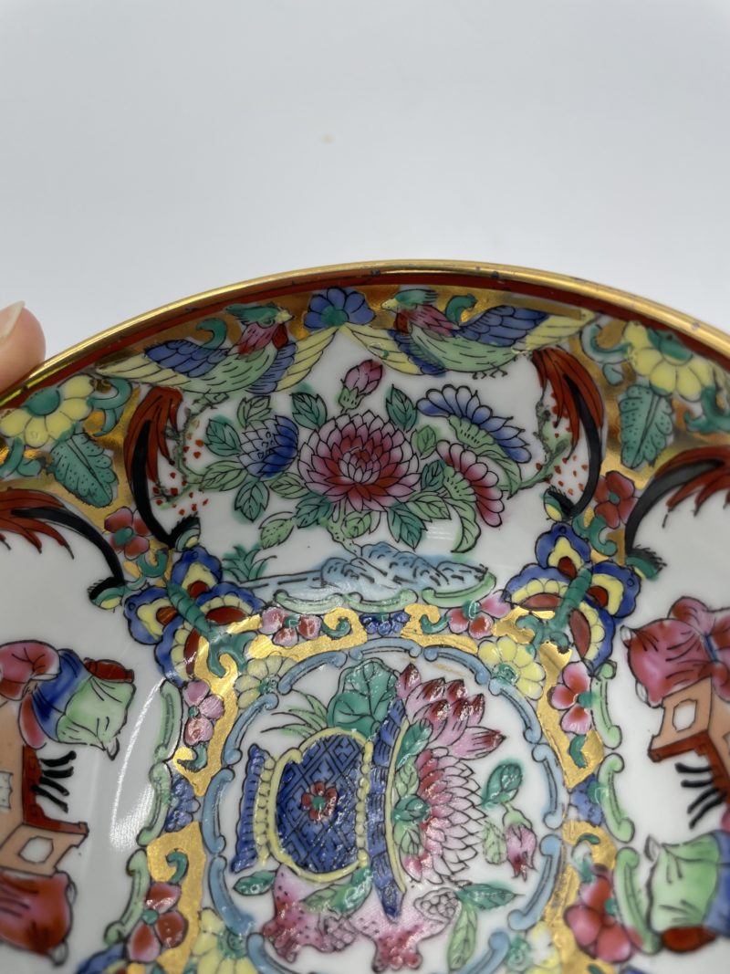Petit bol porcelaine chinoise décor pivoines et couple – Image 11
