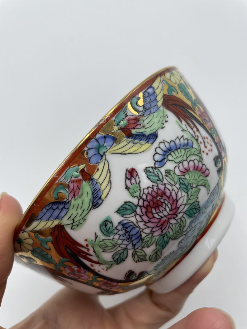 Petit bol porcelaine chinoise décor pivoines et couple – Image 8