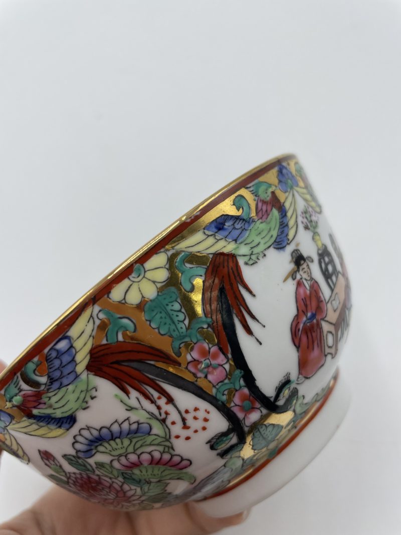 Petit bol porcelaine chinoise décor pivoines et couple – Image 10
