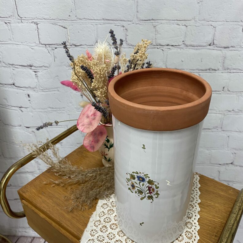 Brique à vin terre cuite et faïence Moustiers