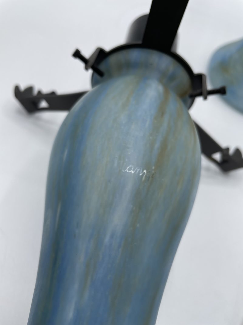 Duo pieds de lampe en pâte de verre vintage Vianne – Image 3