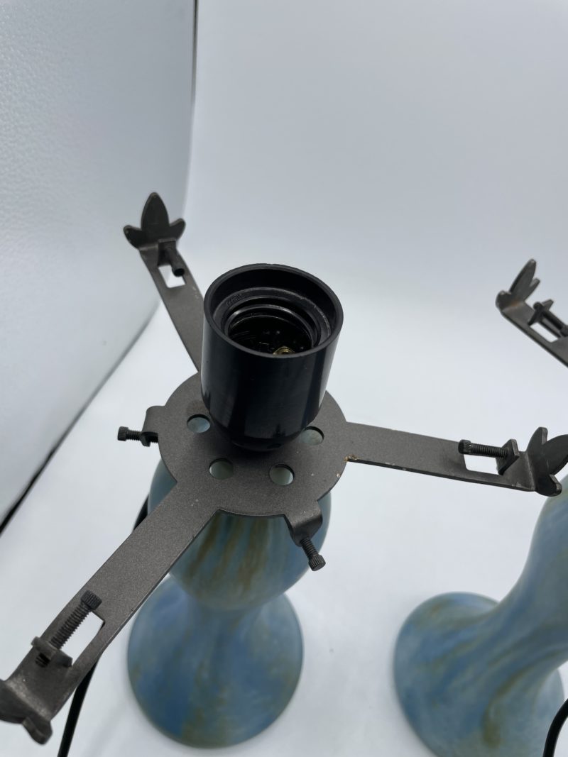 Duo pieds de lampe en pâte de verre vintage Vianne – Image 2