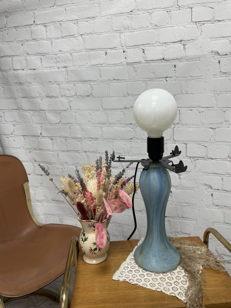 Duo pieds de lampe en pâte de verre vintage Vianne