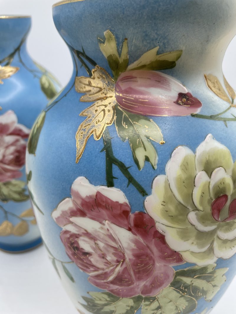 Lot 2 grands vases porcelaine pivoines – Image 11