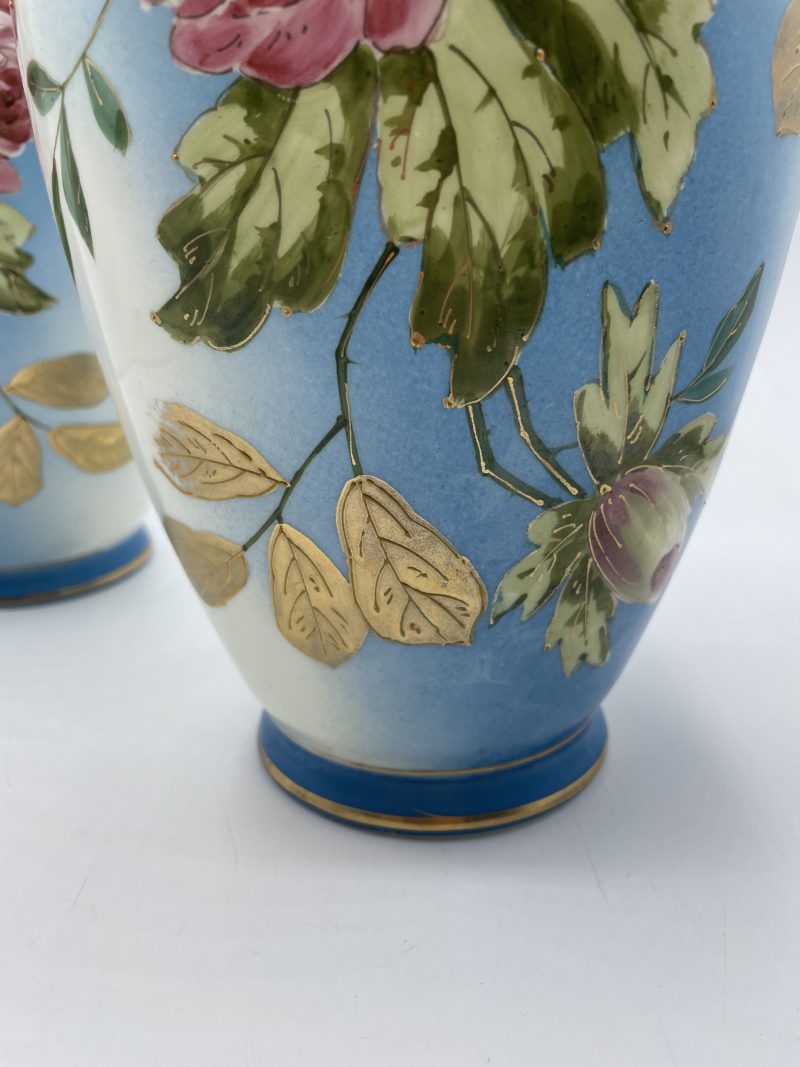 Lot 2 grands vases porcelaine pivoines – Image 4
