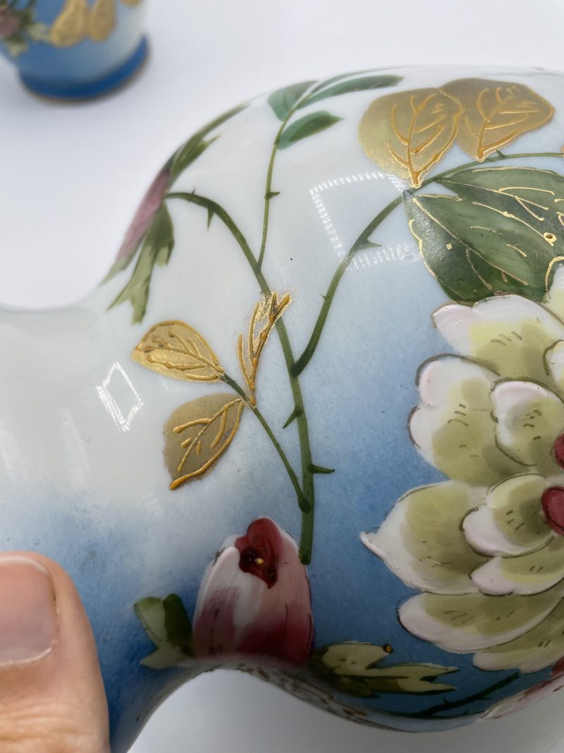 Lot 2 grands vases porcelaine pivoines – Image 12