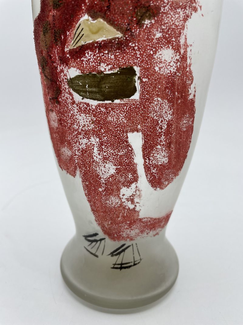 Grand vase pâte de verre geisha – Image 3