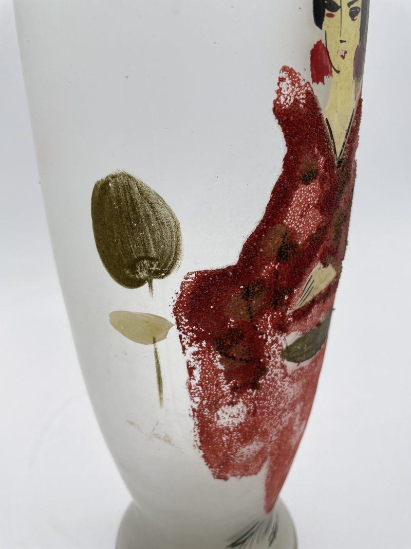 Grand vase pâte de verre geisha – Image 2