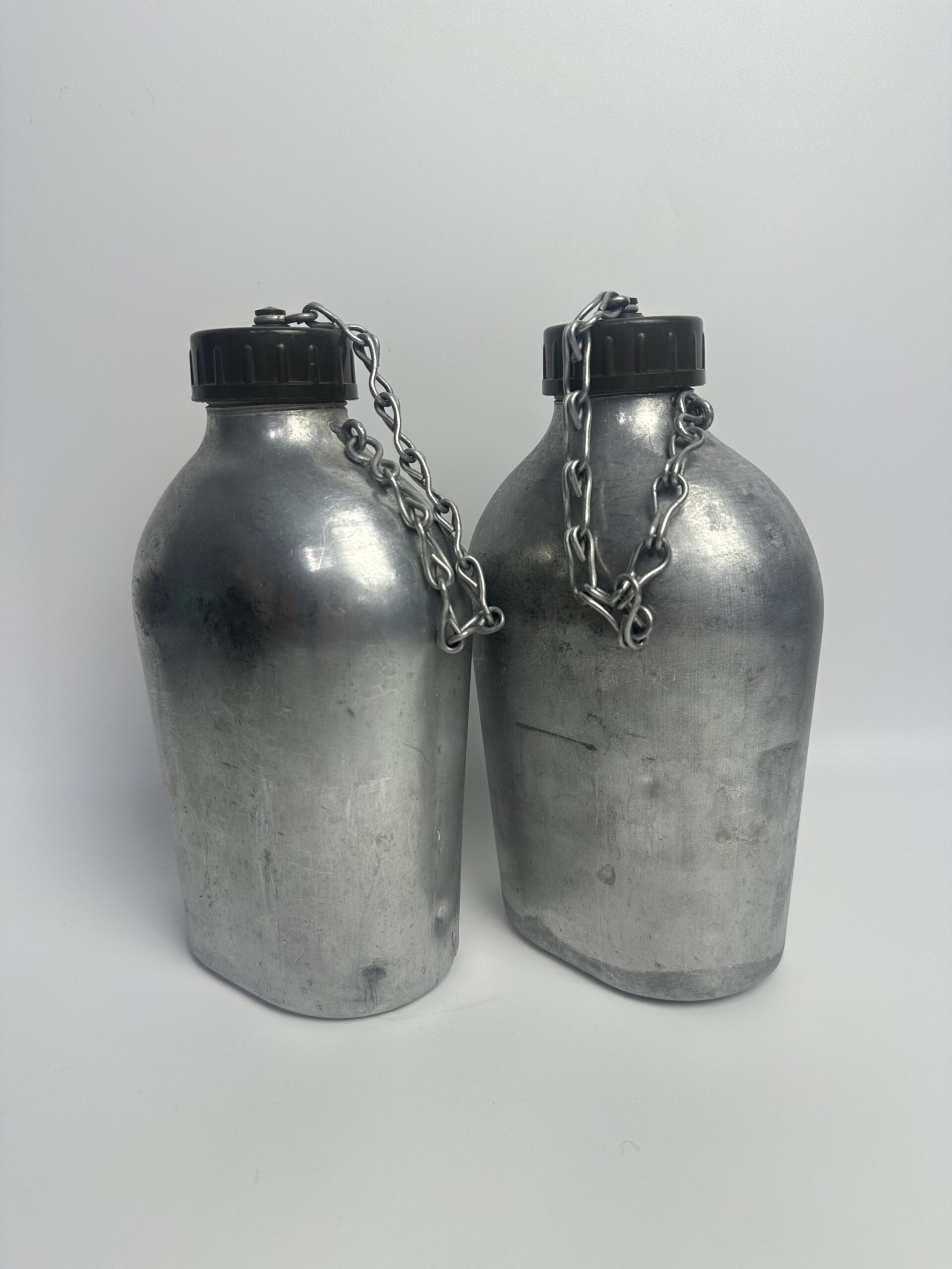 Duo gourdes métalliques armée française avec housse – Image 2