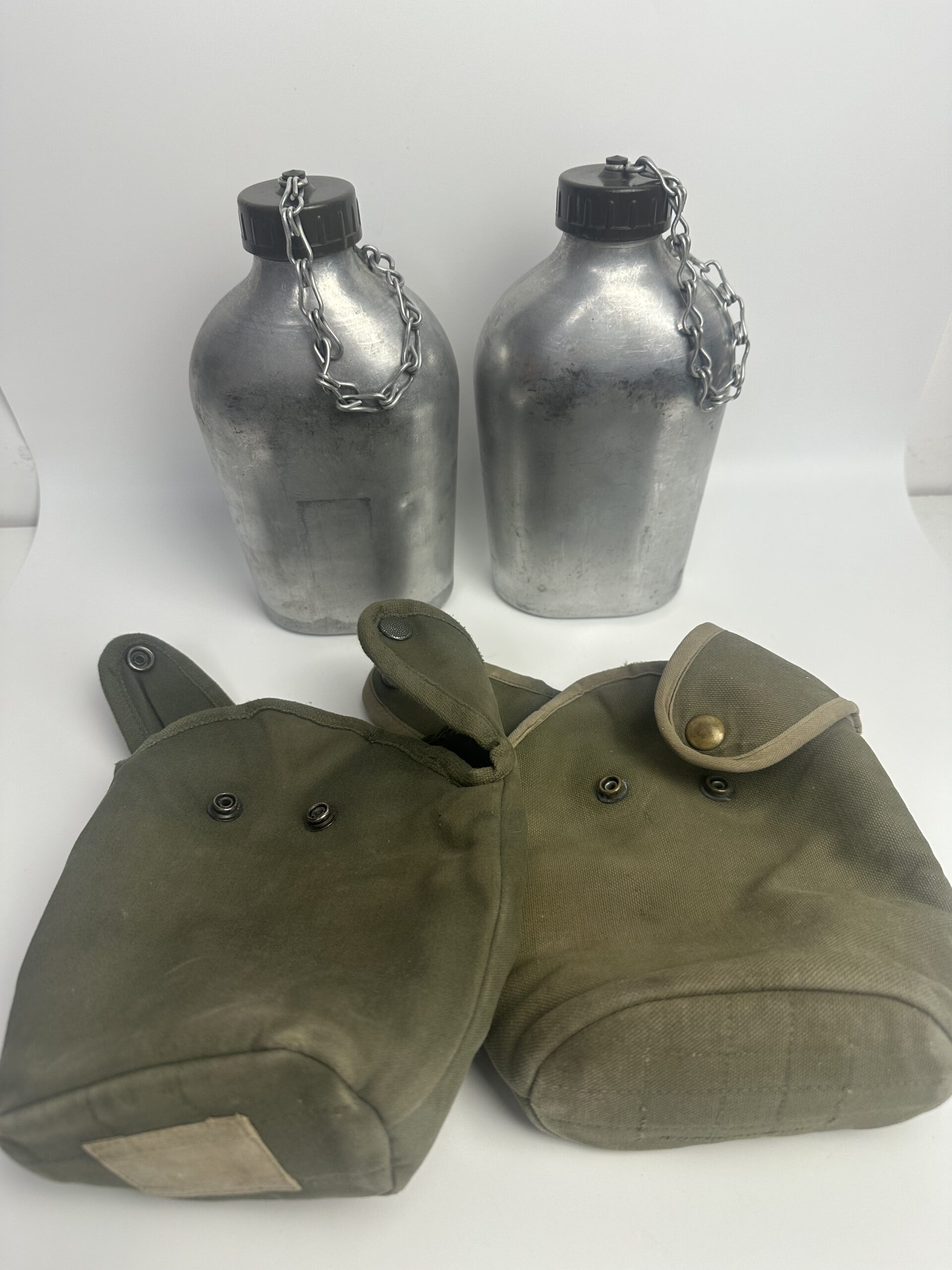 Duo gourdes métalliques armée française avec housse – Image 9