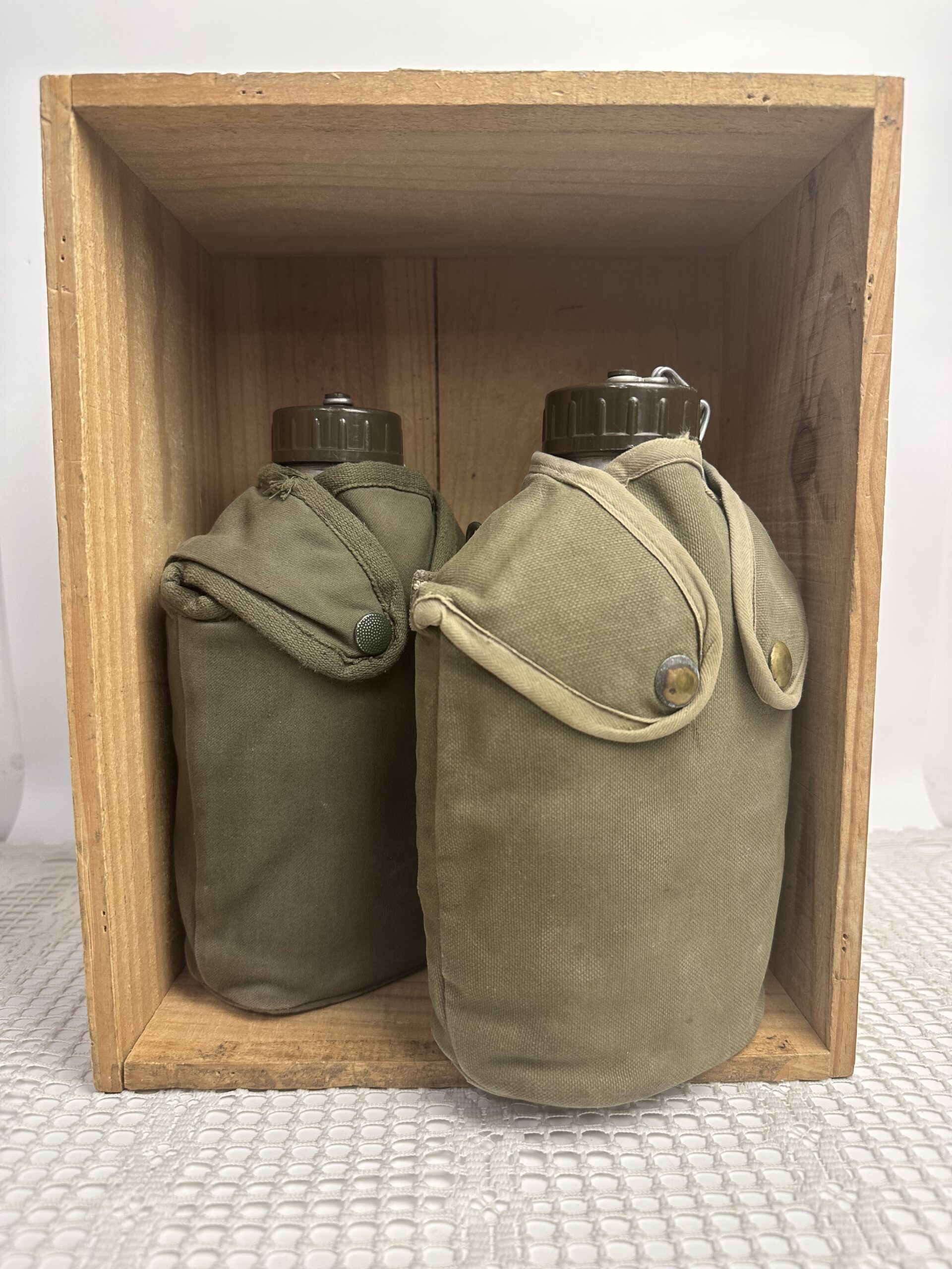 Duo gourdes métalliques armée française avec housse